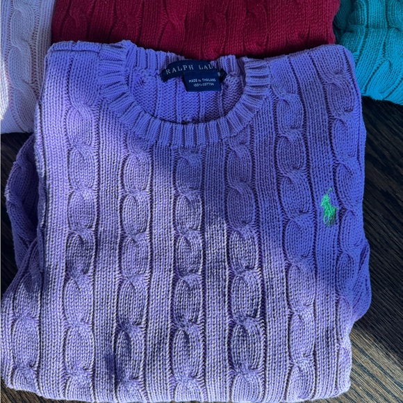Ralph Lauren Women's Cable Knit Sweaters - Red, Pink, Purple, Teal, White - Picture 2 of 16